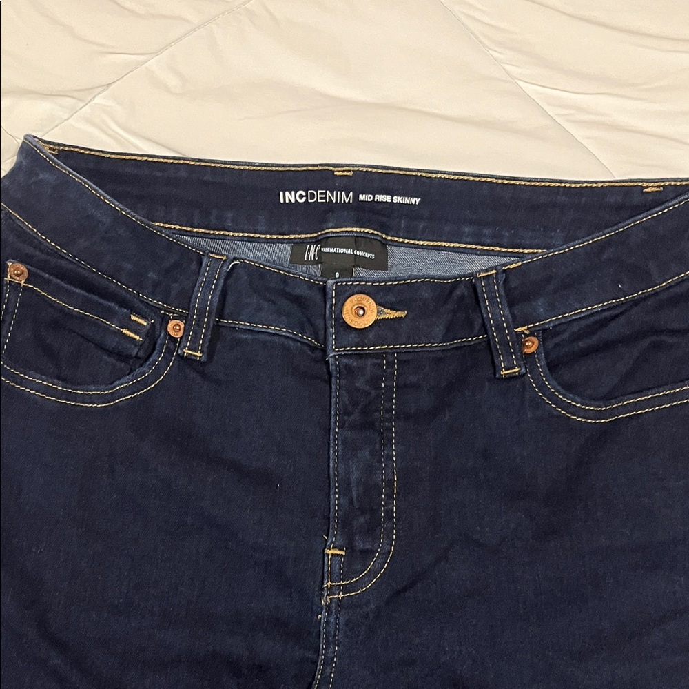 INC International Concepts Dark Blue Skinny Jeans